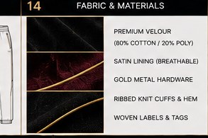 Luxury Velour Prestige Set Fabric Materials