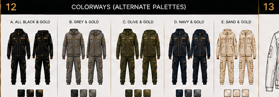 Royal Apex Tech Cargo Set Colorways