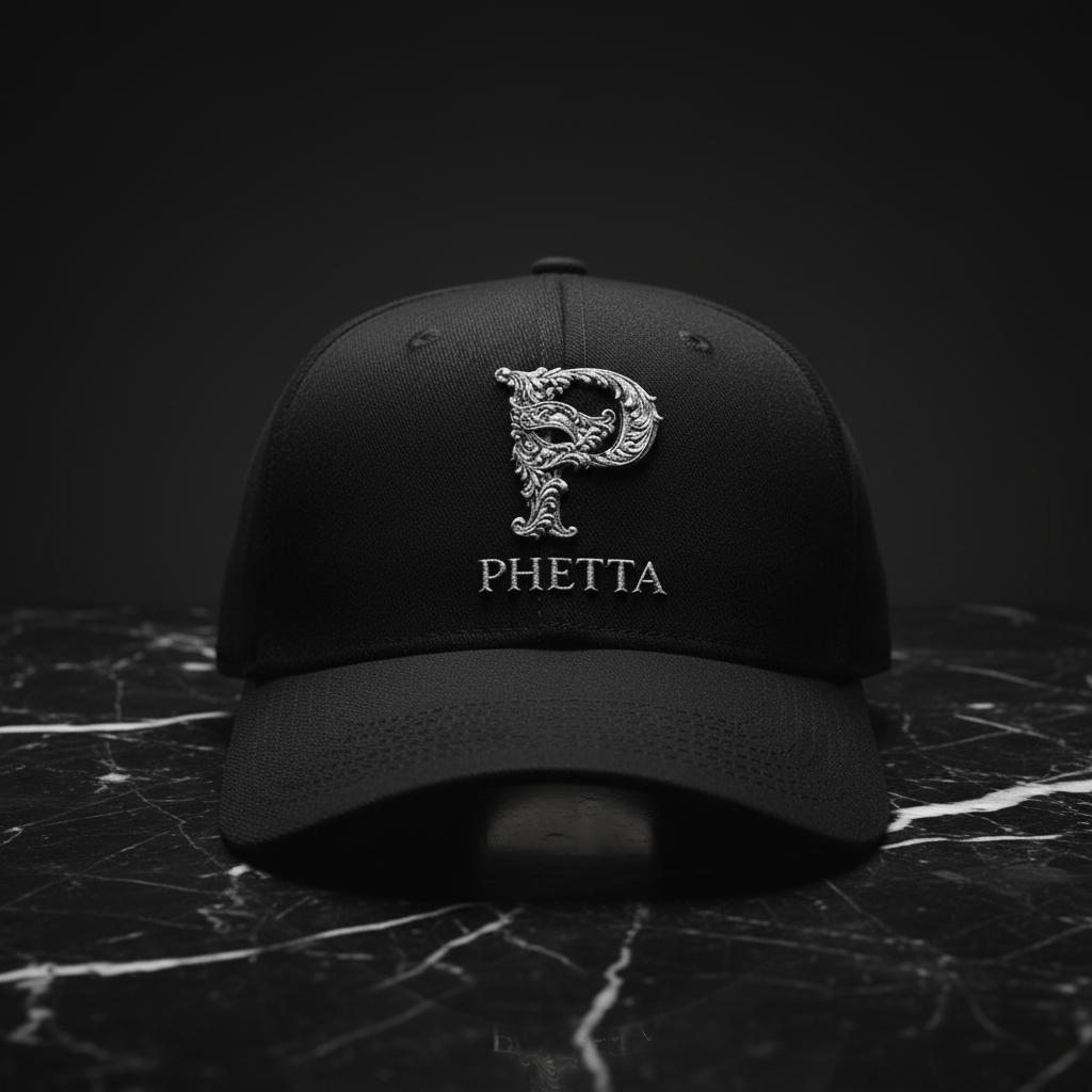 Black Silver P Cap