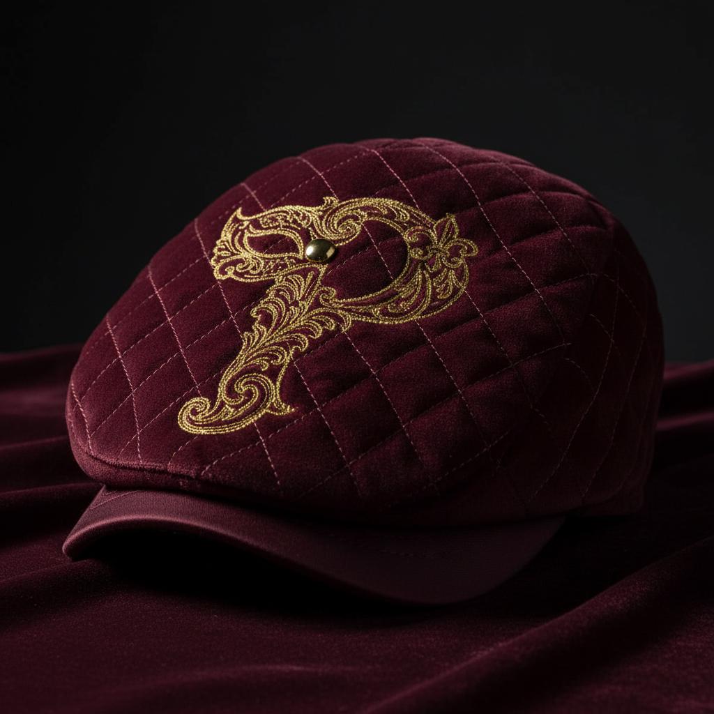 Burgundy Quilted Cap