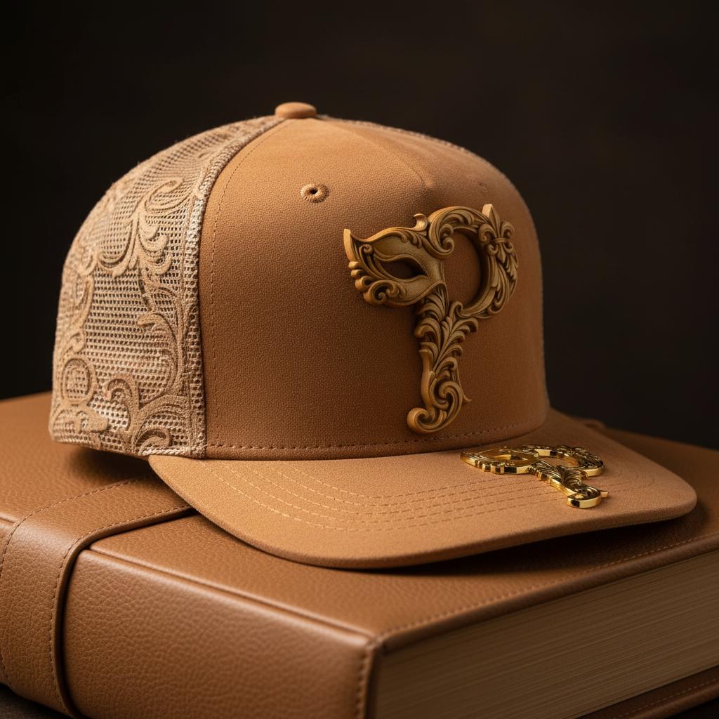 Brocade Suede Cap