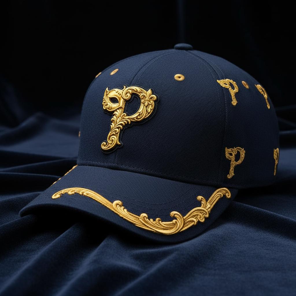 Navy Embroidered Cap