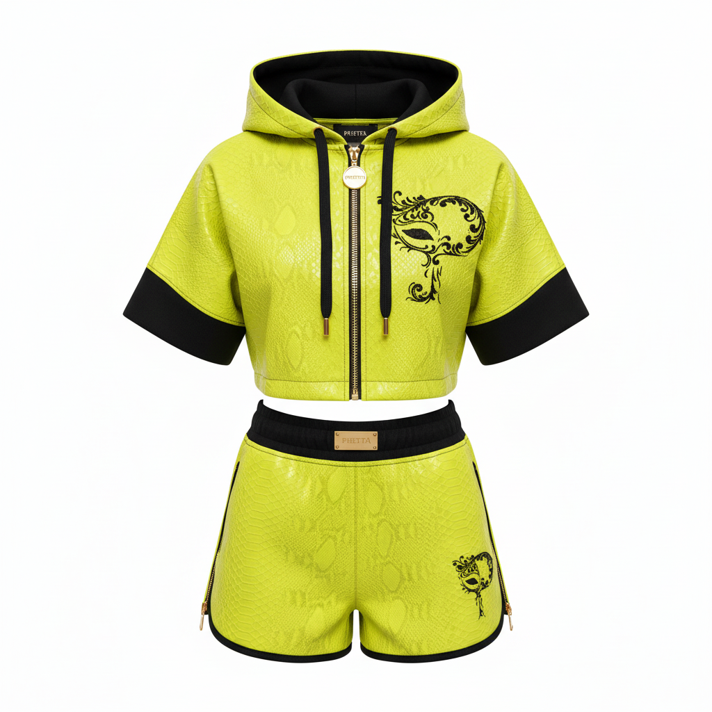 Neon Lime Snake Print Set