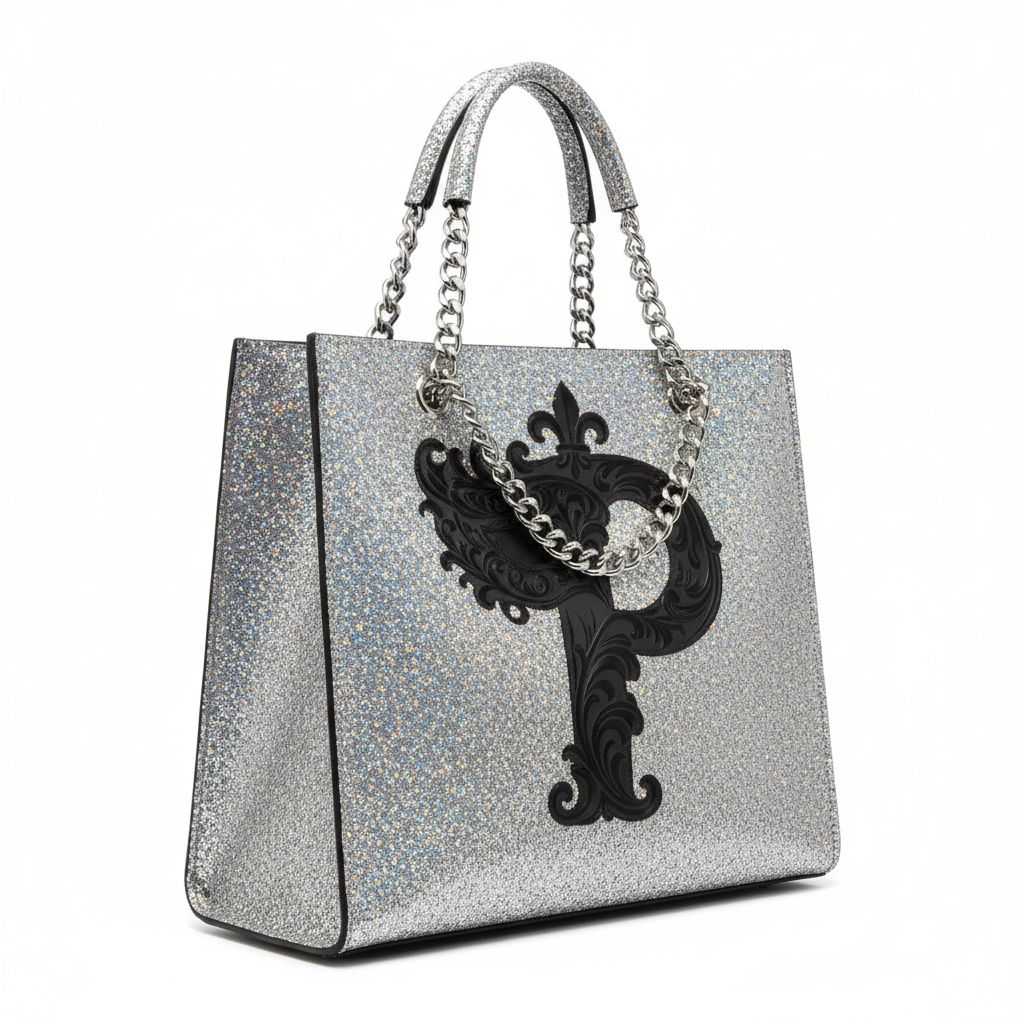Silver Glitter Tote