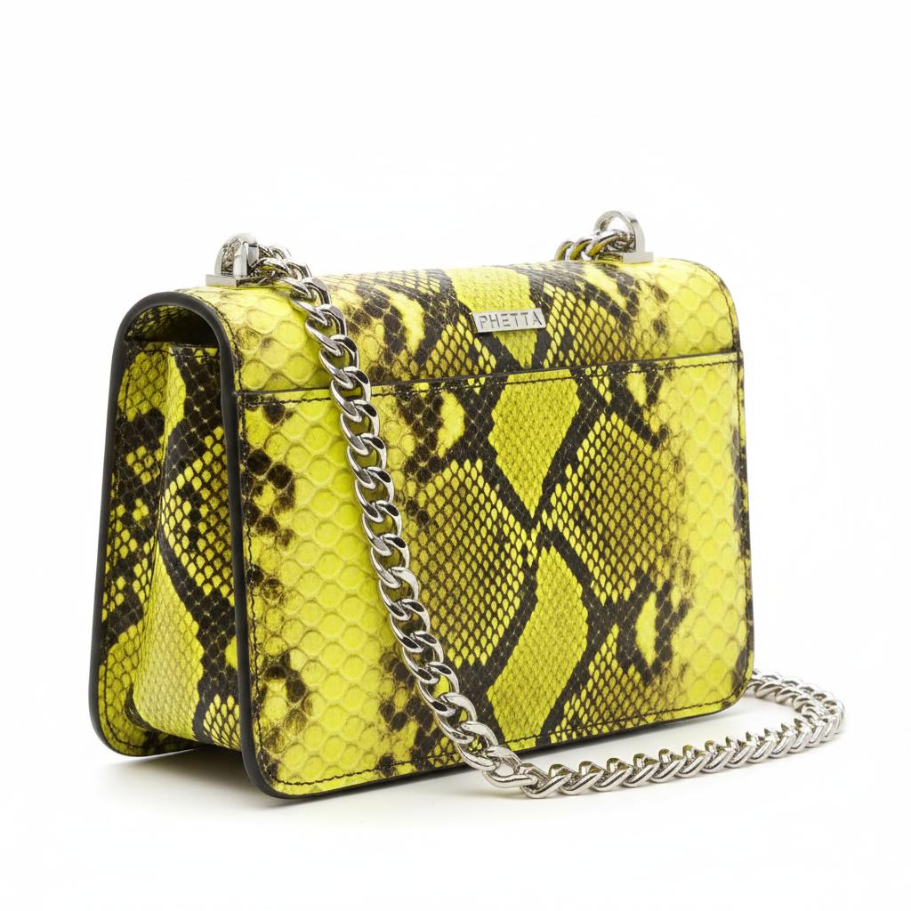 Neon Python Chain Bag