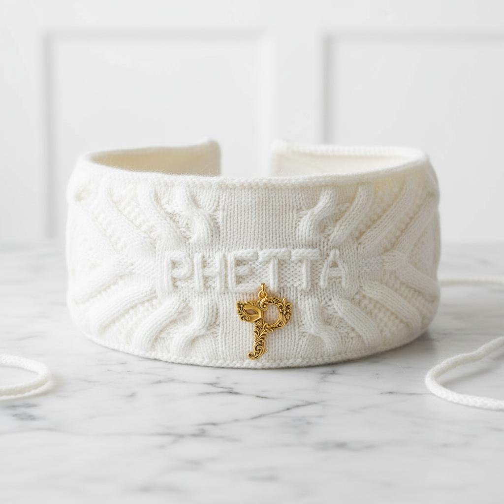 White Cable-Knit Headband