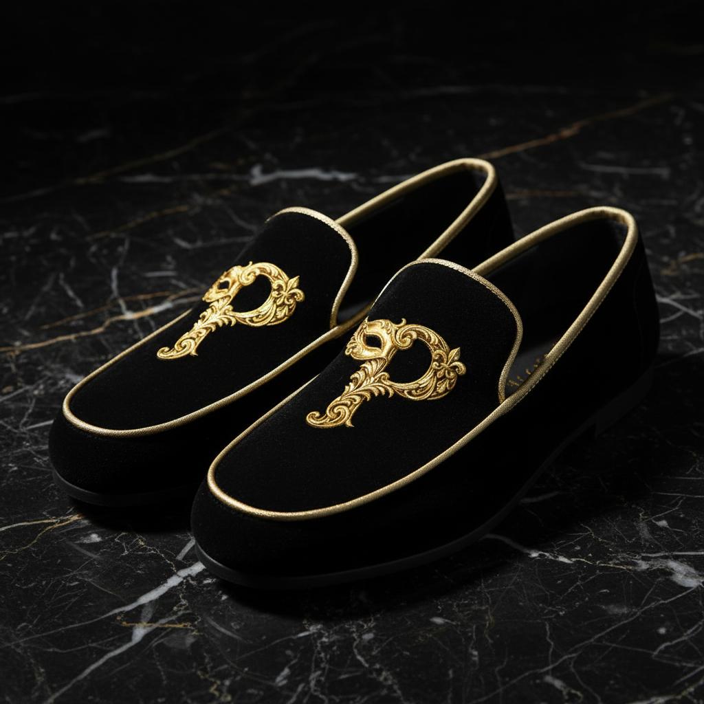 Black Velvet Loafers