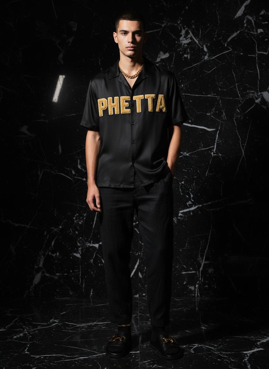Black Satin PHETTA Set