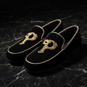 Black Velvet Loafers