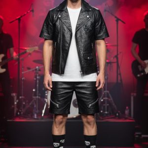 Black Leather Biker Set